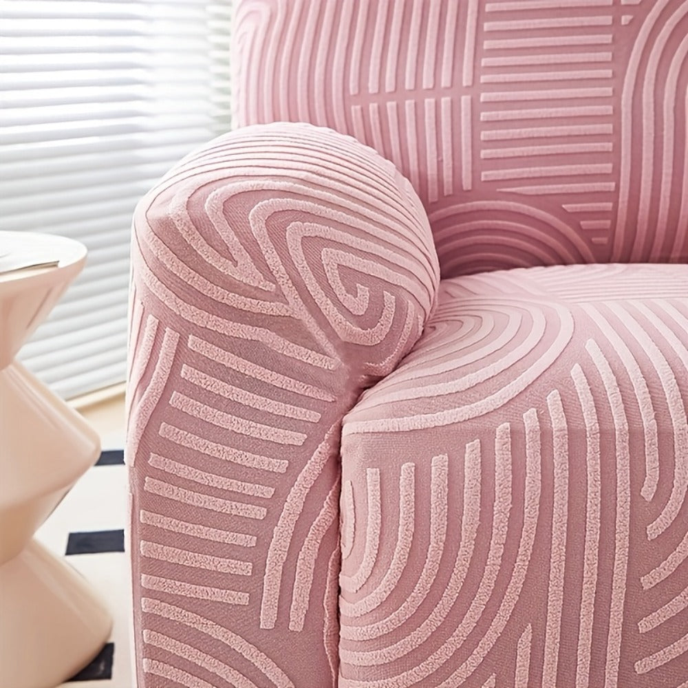 Recliner Slipcover, Four-Piece Elastic Jacquard Single-Seat Chair Cover in Six Color Options