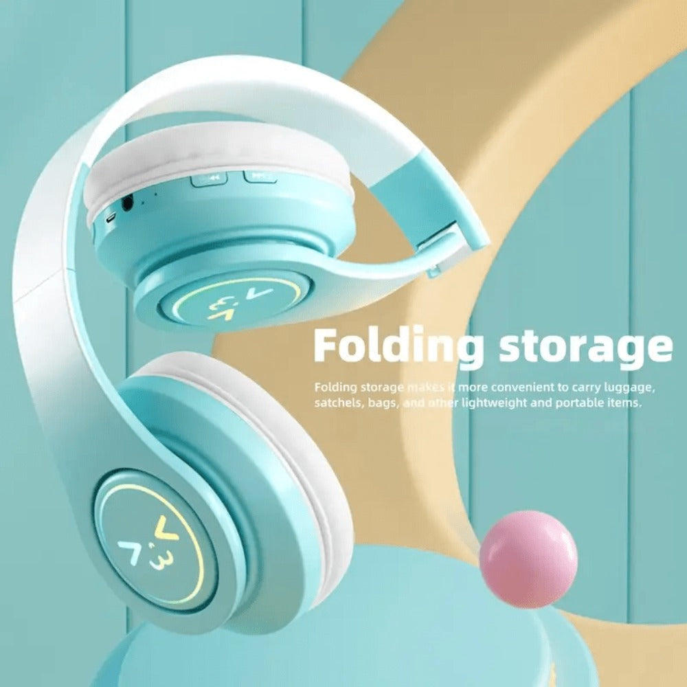 Foldable ANC Over-Ear Headphones with Bluetooth 5.3, Microphone and Four Gradient Color Hook Sets