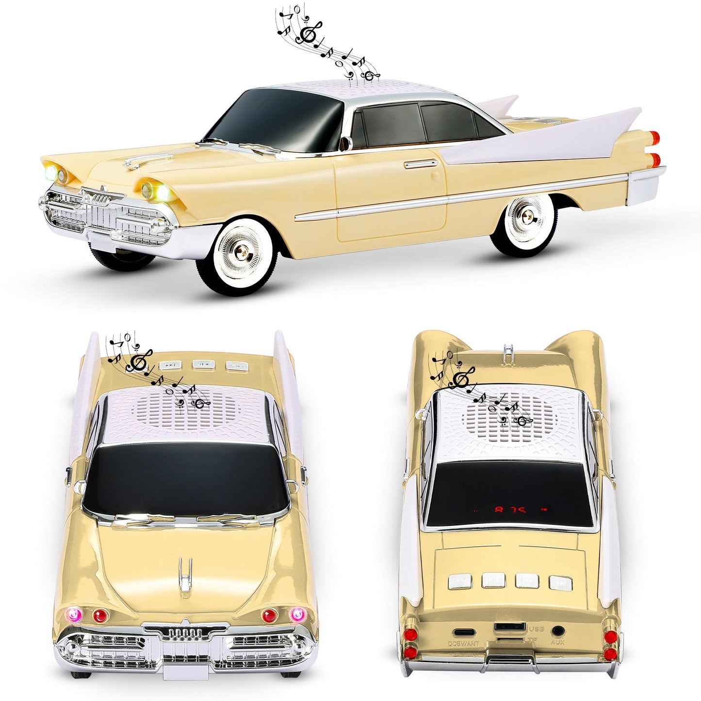 Portable Bluetooth Speaker Fuzix WS-1965 Retro Car with LED Lights, Mic, FM, AUX, USB and TF
