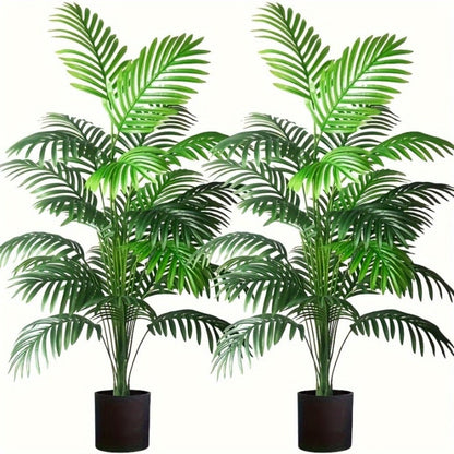Realistic Artificial Plants 2pcs – Lifelike Fake Plant Decor for Indoor & Outdoor, Home, Wedding, Garden & Festival Celebrations, Elegant Faux Greenery Decoration Set