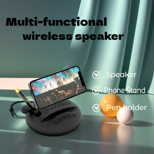 Multifunctional Bluetooth Speaker with Phone Stand & Pen Holder – Portable Wireless Speaker with Rope, Surround Sound, TWS, Built-in Microphone, for Home, Office, Car, Outdoor & Travel – Creative Gift