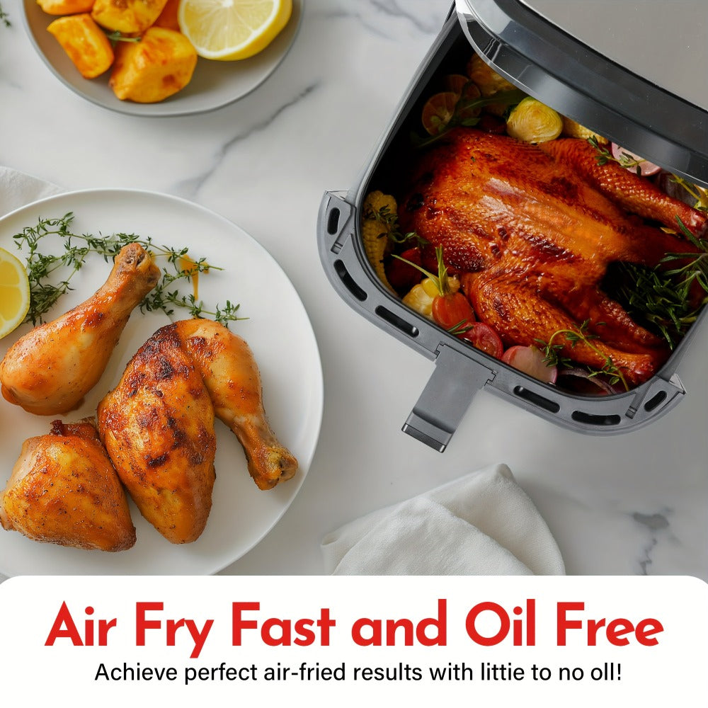 Miraston Air Fryer with Viewing Window, Eight Preset Icons and 3.6Qt or 8.5Qt Black Touchscreen Options