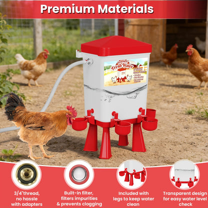 Chicken Waterer | Float Valve Hose Connect Continuous Auto Chick Duck