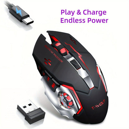 RGB Dual-Mode Wireless Gaming Mouse with Bluetooth 5.0, 2.4 GHz Receiver and Four Color Options