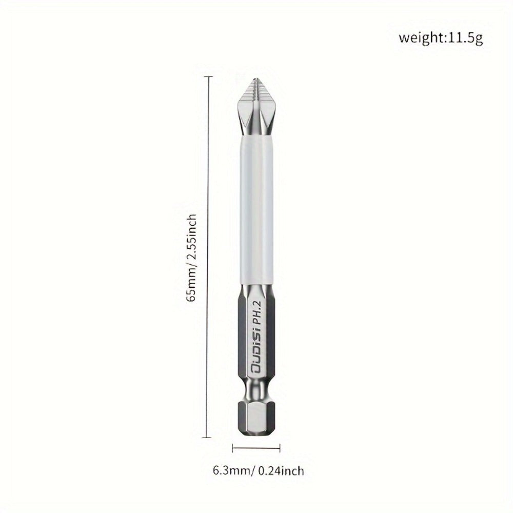 Six-Piece PH2 Magnetic Screwdriver Bit Set in 25, 50, 65, 70, 90 and 150 mm Lengths for Drills and Drivers