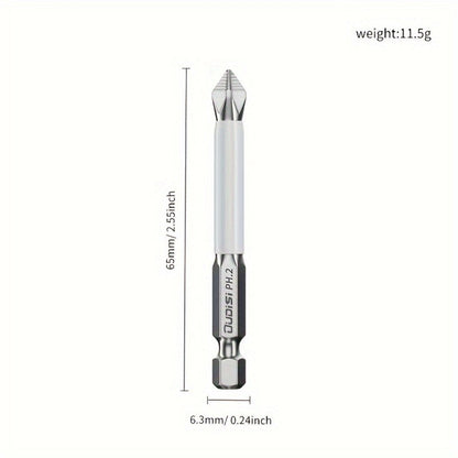 Six-Piece PH2 Magnetic Screwdriver Bit Set in 25, 50, 65, 70, 90 and 150 mm Lengths for Drills and Drivers