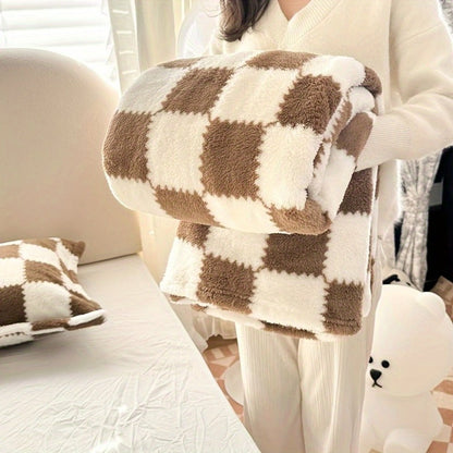Plaid and Panda Flannel Blanket with Six Design Labels and Four Sizes from 39.37 x 59.06 to 78.74 x 90.55 Inches