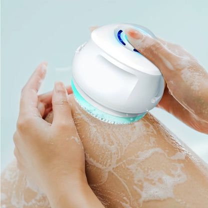 Electric Body Scrubber 6-in-1 Rechargeable Shower Brush - Vibrating Exfoliating Brush with Long Handle, 6 Brush Heads for Deep Cleansing, Back Scrubber, Pore Cleansing, Spa Gift for Women & Men