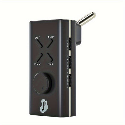 JUSTPRO Pocket Guitar Headphone Amp with 6 Amp Modules and 24 Guitar Effects, Mini USB Rechargeable Portable Plug-In Guitar Amplifier for Electric Guitar Silent Practice