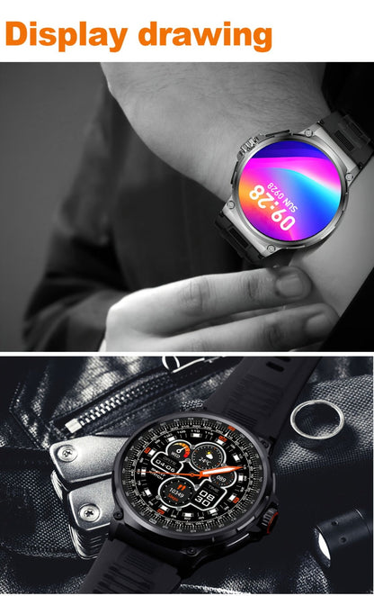 Smart Watch 1.85-Inch Round Display with 710mAh Battery, Wireless Calling and Silver or Black Band