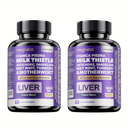Dietary Supplement Milk Thistle, Turmeric and Dandelion Root Capsules, Source-Labeled 24,000mg Blend