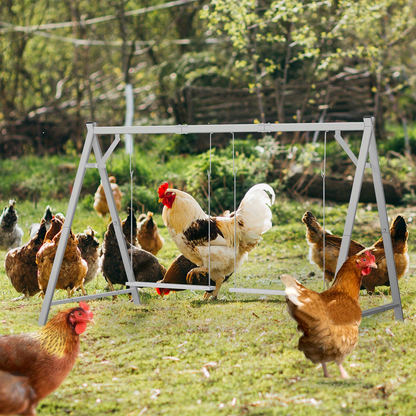 Chicken Swing Coop Toy Metal Perch for Backyard Hens Roosters Parrots Rabbits Promotes Exercise Balance Coordination Weather-Resistant Easy to Install Coop Accessory