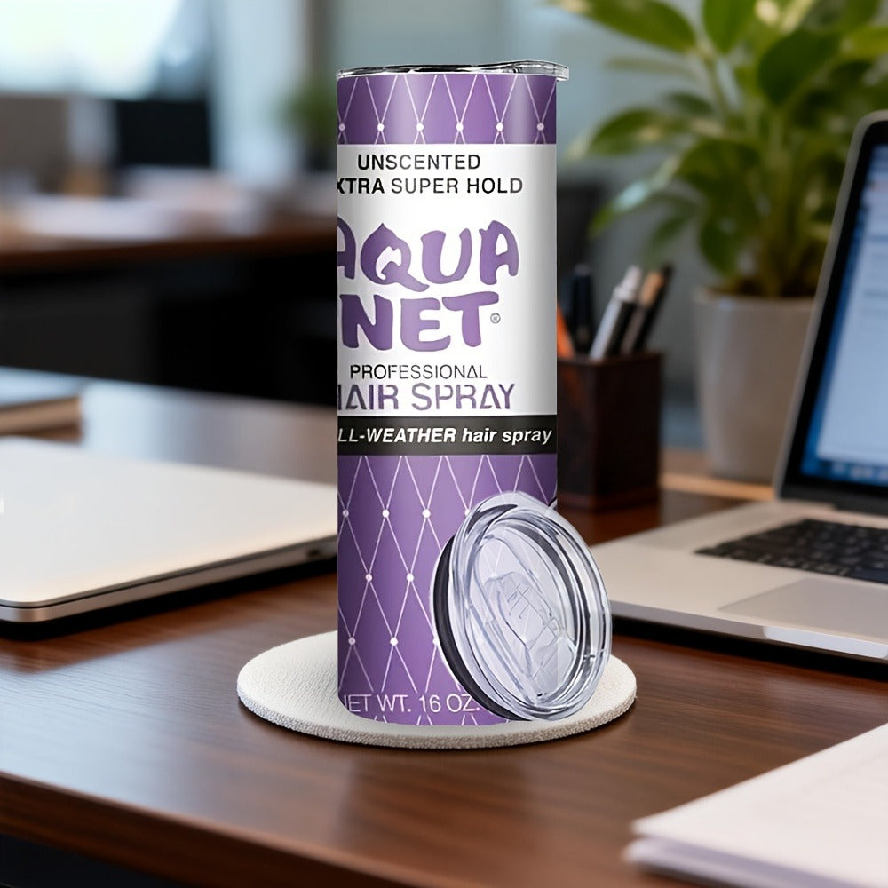 Insulated Tumbler Drinkware by SAXUMOUT, 20oz Stainless Steel Cup with Lid, Straw and Purple Retro Graphic