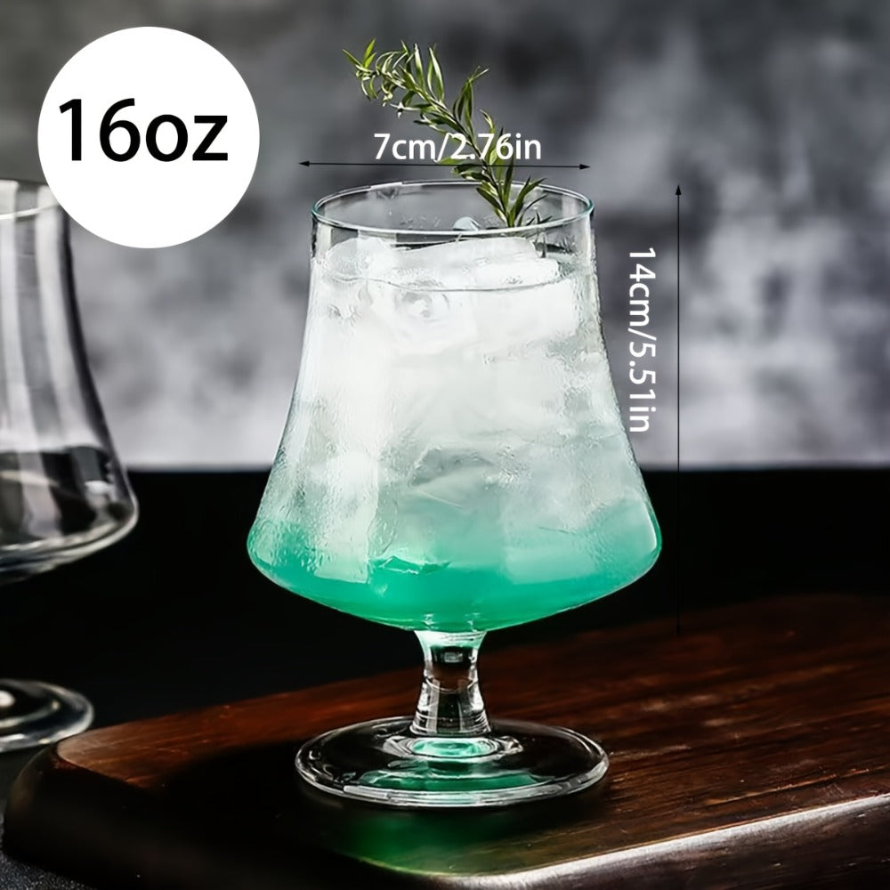 Four-Piece Short-Stem Cocktail Glass Set with Flared Clear Bowls and Rounded Bases for Home Bar Service