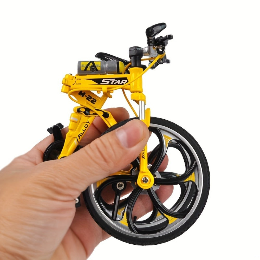 Diecast Mountain Bike Model 1:8 Scale Alloy Foldable Miniature Bicycle Figurine for Home Office Desk Decor