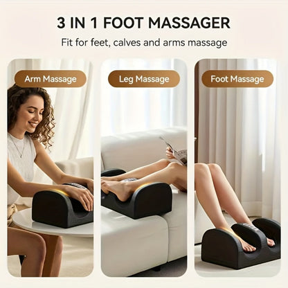 Open Foot and Lower-Leg Massager with Bidirectional Rollers, 15-Minute Timer and Black or Red Finish