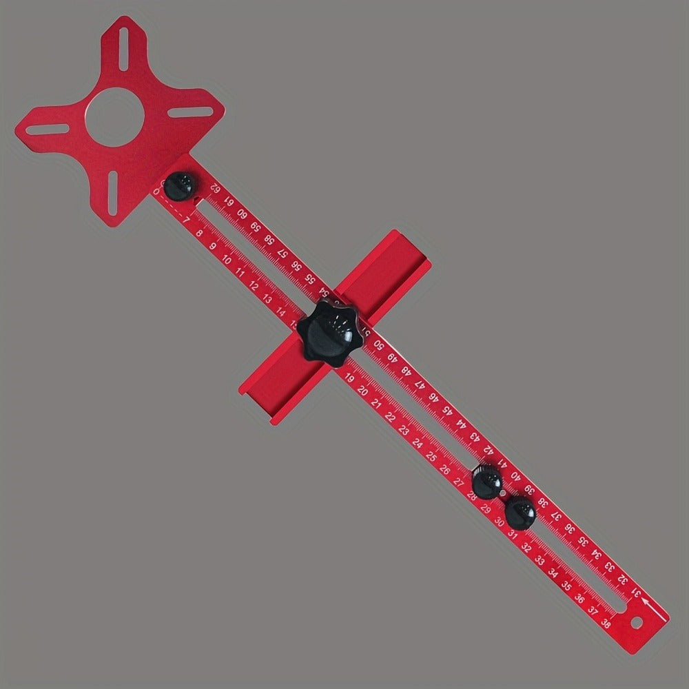 Router Circle Cutting Jig with Adjustable Red Guide Rail for Woodworking Routers and Circular Cutting Projects