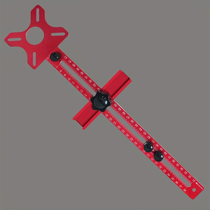 Router Circle Cutting Jig with Adjustable Red Guide Rail for Woodworking Routers and Circular Cutting Projects