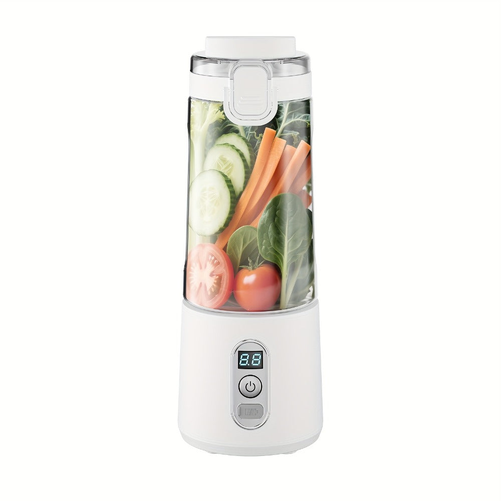Portable Blender with Clear Cylindrical Cup, Digital Timer Display, Flip-Up Handle and Three Color Options