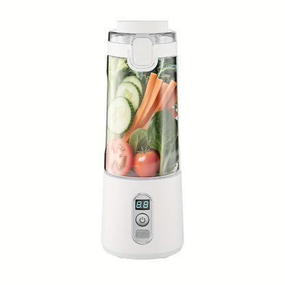 Portable Blender with Clear Cylindrical Cup, Digital Timer Display, Flip-Up Handle and Three Color Options