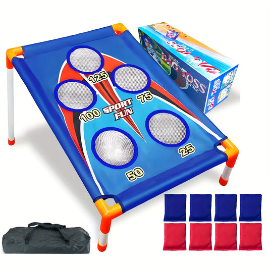 Bean Bag Toss Game Set – 5-Hole Scoring Board, 8 Bean Bags & Carry Bag – Outdoor Backyard Lawn & Beach Game for Adults & Kids, Family Party, Birthday & Holiday Gift