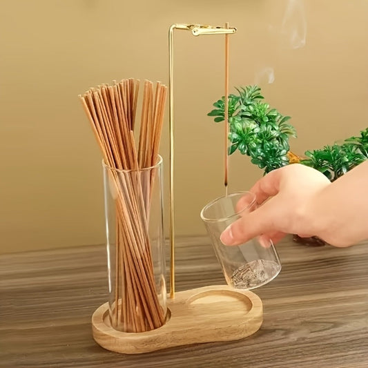 Glass Incense Holder Set of 2 - Vintage Creative Design for Tea Ceremony, Meditation, Yoga, Spa, Home Decor, Room & Garden Terrace Display
