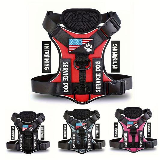 Reflective Dog Harness Vest with Handle Adjustable No-Pull Pet Vest for Walking Running & Training - Easy Control for Small Medium Large Dogs XS S M L XL Multiple Colors