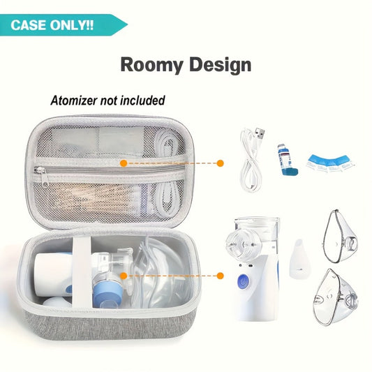 EVA Hard Shell Storage Bag Multi-Compartment Travel Case for Facial Steamer Nebulizer Humidifier Pore Vacuum Cleaner — Portable Beauty Device Organizer with Pockets White