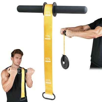 Fitness Equipment Wrist Roller Bar with Hanging Strap, Four Marked Grip Levels and 12.6-Inch Handle