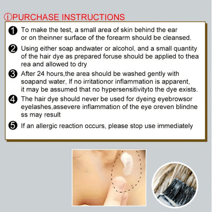 Plant Extract Hair Coloring Shampoo 100ml 3.38oz | Deep Moisturizing Scalp-Safe Gray & White Hair Coverage | Long-Lasting Botanical Color | Black Brown Chestnut Brown for Men & Women