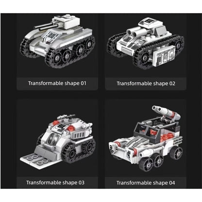 1628-Piece 8-in-1 Tank Building Block Model with White, Yellow, Bagged and Boxed Checkout Options