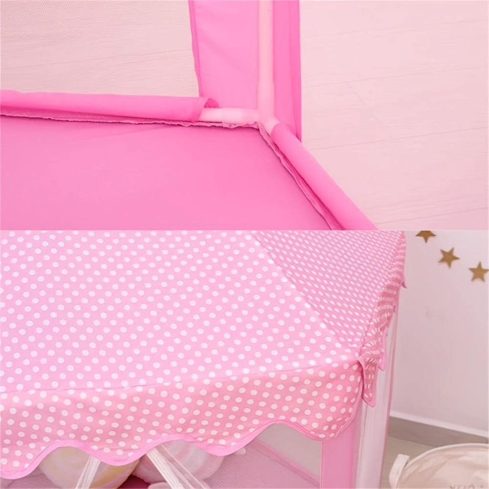 Pink Princess Hexagon Play Tent for Girls Indoor Dream Castle with Gauze with the Listed Color, Size or Set Options for Everyday Use