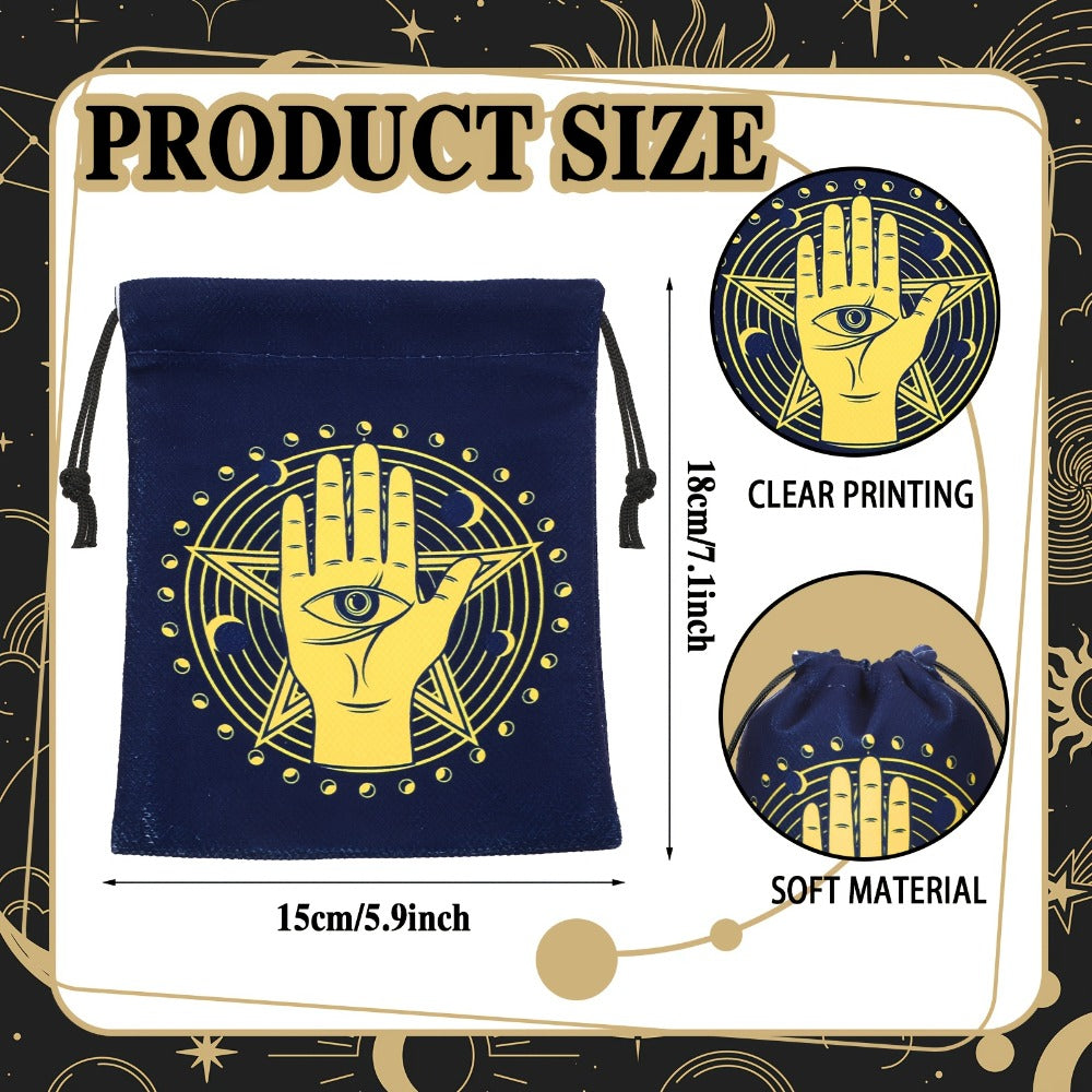 Velvet Tarot Card Drawstring Pouches, 16-Piece Set in 7.1 x 5.9 Inch Size for Cards, Dice, Crystals and Jewelry Storage