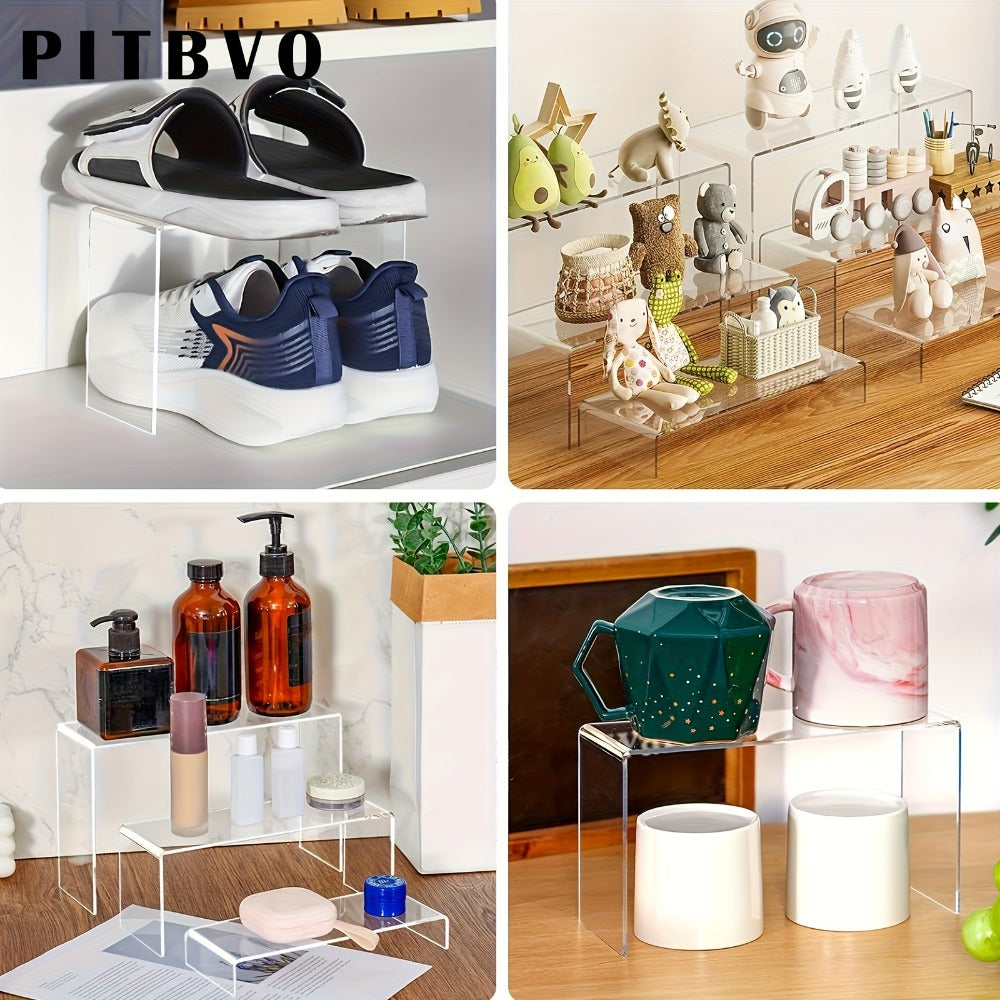 Acrylic Display Risers Clear Transparent Stands for Funko Pop Figures, Cupcakes, Jewelry, Perfume Bottles – Multi-Size Display Shelf Organizer for Home, Store & Craft Show – 10 or 20 Piece Set Large Size