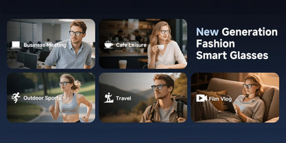 Smart Glasses 8MP Camera Eyewear with Photochromic Lenses, Translation, Object Recognition and Bluetooth Audio