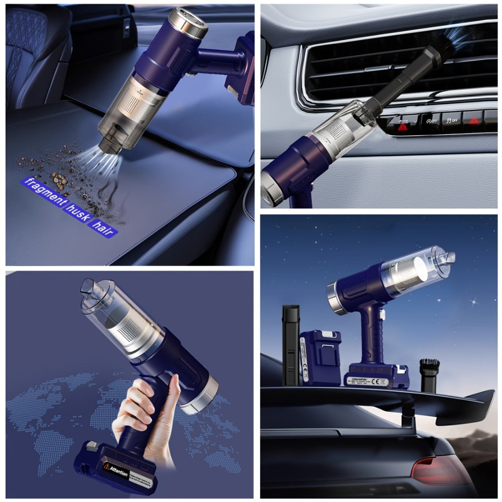 Handheld Vacuum Cleaner with 4KPa Suction, USB Charging, Crevice Tool and Three Color Options