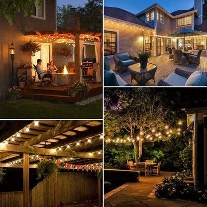 Solar Bulb String Lights in Warm White with ST38-Style Bulbs and 50- or 100-Foot Length Options