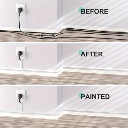 Wire Hider for Wall 15-Pack – 236 Inch No-Drill Paintable PVC Cord Cover | Conceals 3-4 Wires, TV Wall Mount & Home Office Cable Management, Black & Beige
