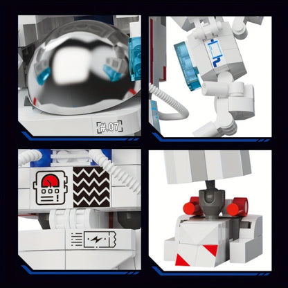 Building Block Set Astronaut Model, 623 Micro Pieces with White Space Suit Figure and 23cm Display Height