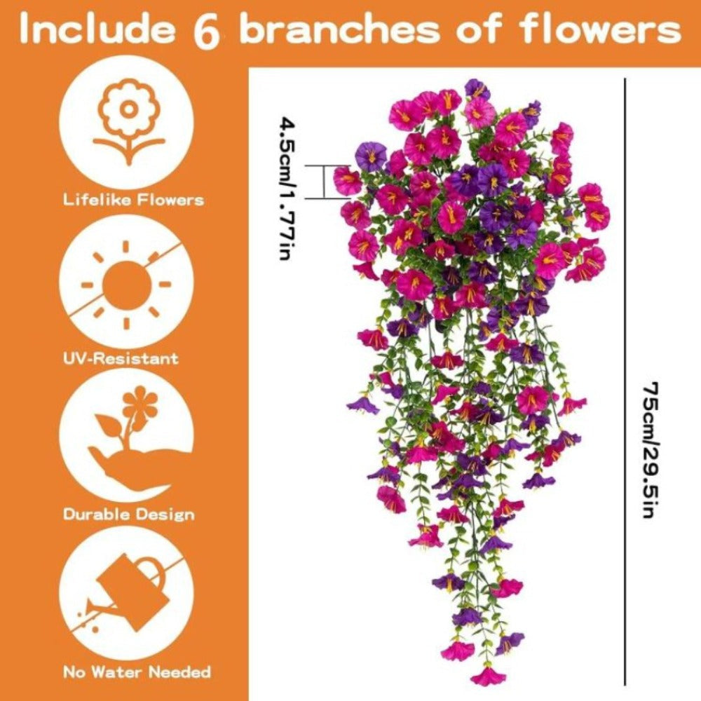 Three-Piece Artificial Rose Vine Garland with 216 Listed Flowers in Twelve Exact Color Combinations