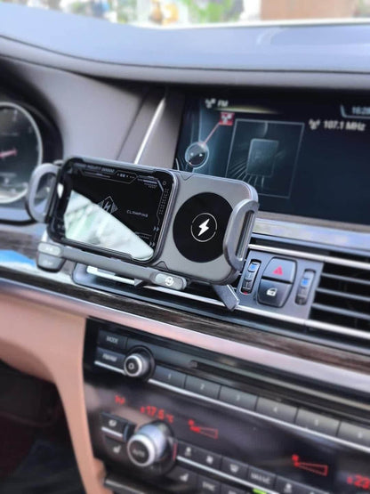 Car Wireless Charger Mount for Samsung Galaxy Z Fold 15W Auto-Clamping Fast Charging Holder – 360° Rotating Ball Joint, Air Vent & Center Console Mount, Super Capacitor Power-Off Delay | All Qi Phones