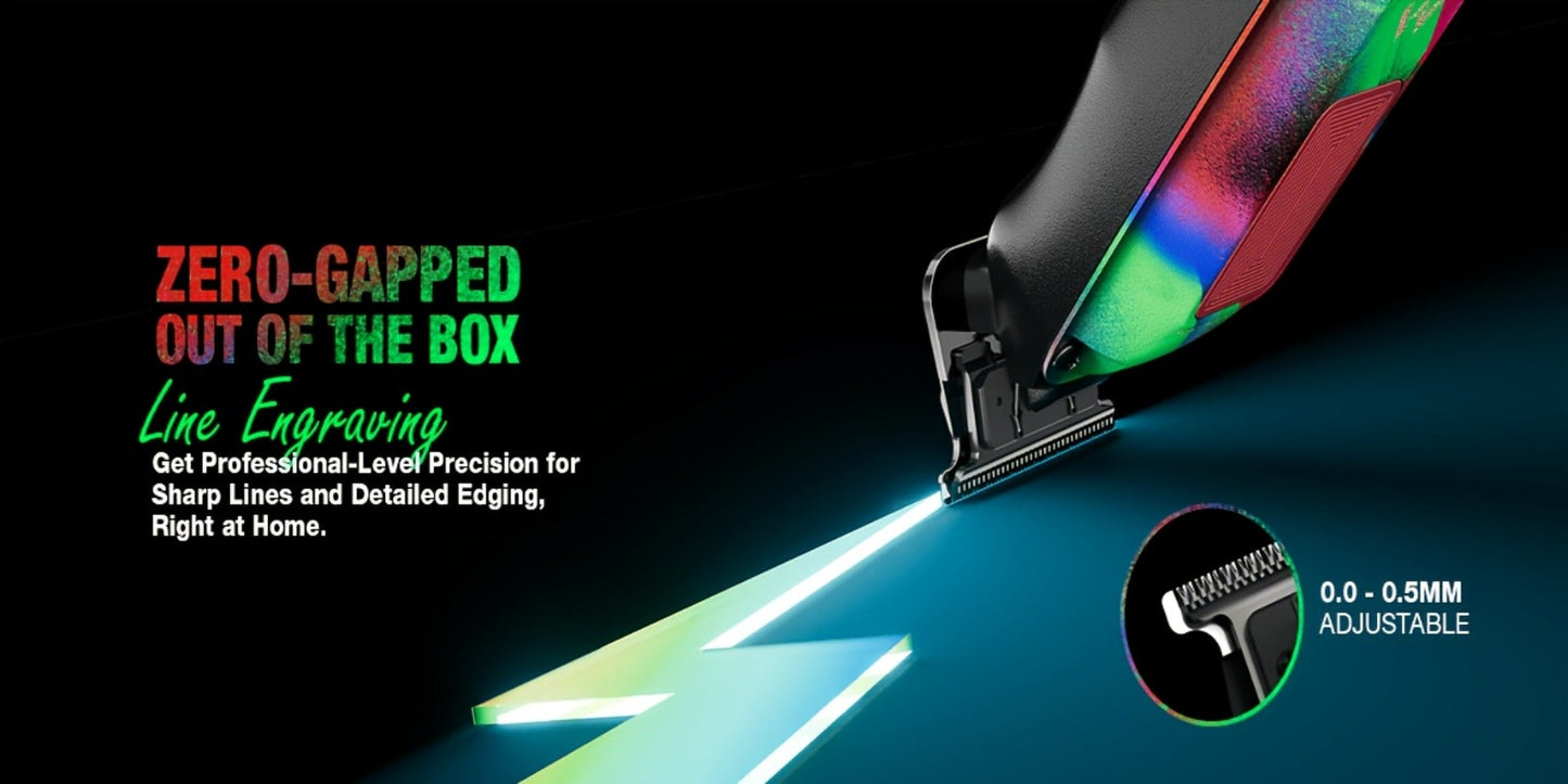 Graffiti Hair Clipper Kit with 7500 RPM Motor, Ten Color-Coded Guide Combs, Storage Case and Grooming Accessories