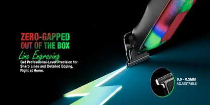 Graffiti Hair Clipper Kit with 7500 RPM Motor, Ten Color-Coded Guide Combs, Storage Case and Grooming Accessories