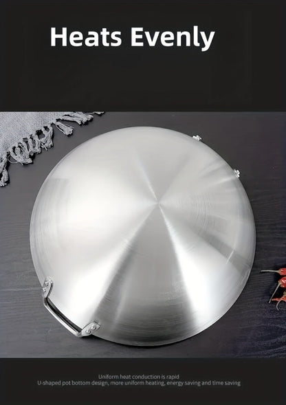 Stainless Steel Wok & Frying Pan – Non-Stick Cooking Surface, Ergonomic Handle, Compatible with Gas, Induction & Electric Stovetops, Extra Thick & Deep, Easy to Clean