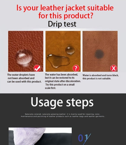 Colorless Leather Care Wax Kit with Applicator Sponge for Shoes, Bags, Jackets, Furniture and Faux Leather