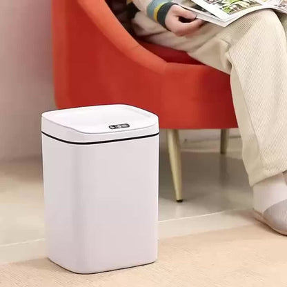 Motion-Activated Touchless Trash Can with Lid – Smart Sensor Waste Bin for Kitchen, Bathroom, Office & Home, Minimalist Rectangular Design, Battery Powered, 3-4 Gallon