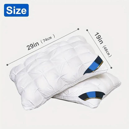 Hotel Quality Pillow Soft Polyester Fiber Bed Pillow with Zipper Closure for Deep Sleep Neck Support, Machine Washable All Season Pillow for Home Bedroom, White Grey 1 2 4 Pack