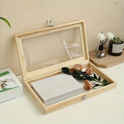 Jewelry Box, Wooden Drawer Display Organizer with Acrylic Window and Buckle Lock in One- or Two-Piece Sets