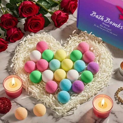 Bath Bombs Gift Set 24 Pcs Handmade Bubble Bath Fizzes with Essential Oils — Moisturizing Spa Bath Bombs for Women Birthday Christmas Valentine Anniversary Gift for Wife Girlfriend Mom Sister