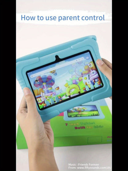 Kids Tablet 7 Inch Android 2GB RAM 16GB 32GB ROM 1TB Expandable WiFi Dual Camera Parental Control Educational Games Eye Protection Drop-Proof Silicone Case Tablet for Kids Toddlers – Pink Blue Purple Navy
